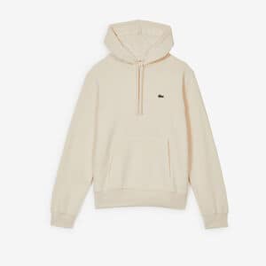 LACOSTE HOODIE CLASSIC LOGO ECRU UOMO