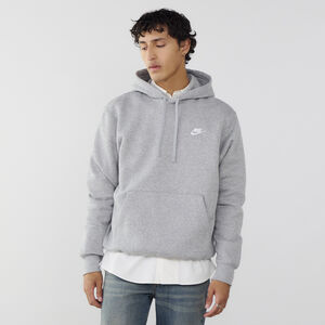 NIKE HOODIE CLUB SMALL LOGO GRIS UOMO