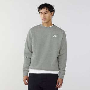 NIKE SWEAT CREW CLUB GRIGIO/BIANCO UOMO