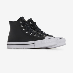 CONVERSE chuck taylor all star CHUCK TAYLOR ALL STAR EVA LIFT HI LEATHE NOIR/BLANC RAGAZZO