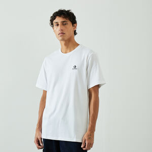 CONVERSE TEE SHIRT STAR CHEVRON EMBROIDERED BIANCO/NERO UOMO