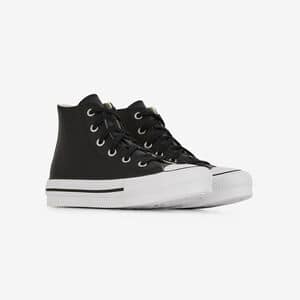 CONVERSE chuck taylor all star CHUCK TAYLOR ALL STAR EVA LIFT HI LEATHE NOIR/BLANC BAMBINO